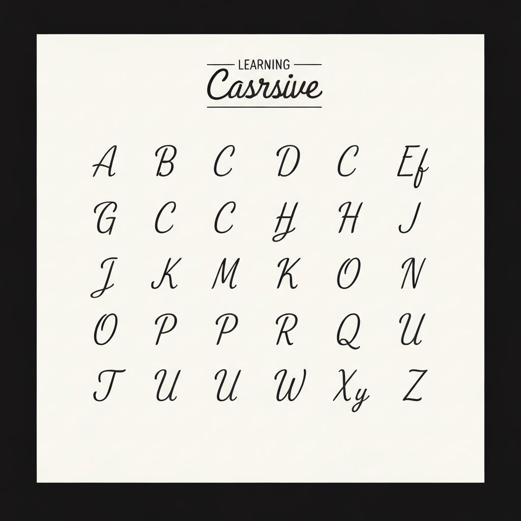 Cursive Alphabet Art Print